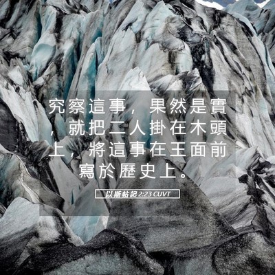 Picture 05 - 以 斯 帖 記 2:23 CUVT - 究 察 這 事 ， 果 然 是 實 ， 就 把 - Bible Verse Picture