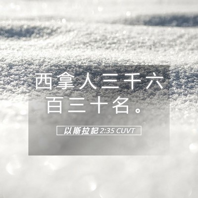 Picture 05 - 以 斯 拉 記 2:35 CUVT - 西 拿 人 三 千 六 百 三 十 名 - Bible Verse Picture
