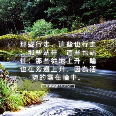 Picture 05 - 以 西 結 書 1:21 CUVT - 那 些 行 走 ， 這 些 也 行 走 ； 那 - Bible Verse Picture