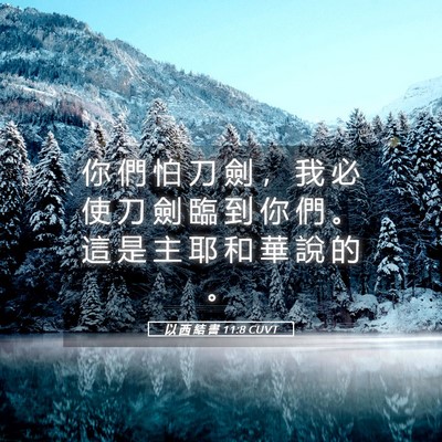 Picture 05 - 以 西 結 書 11:8 CUVT - 你 們 怕 刀 劍 ， 我 必 使 刀 劍 臨 - Bible Verse Picture