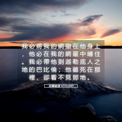 Picture 05 - 以 西 結 書 12:13 CUVT - 我 必 將 我 的 網 撒 在 他 身 上 ， - Bible Verse Picture