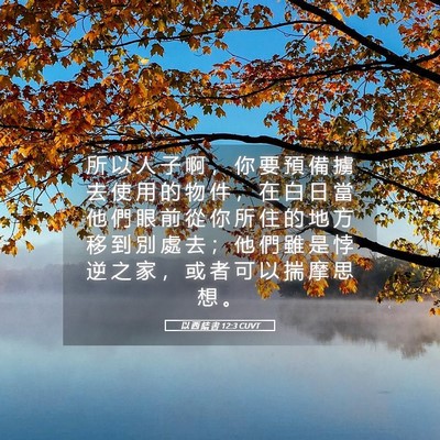 Picture 05 - 以 西 結 書 12:3 CUVT - 所 以 人 子 啊 ， 你 要 預 備 擄 去 - Bible Verse Picture
