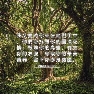 Picture 05 - 以 西 結 書 16:39 CUVT - 我 又 要 將 你 交 在 他 們 手 中 ； - Bible Verse Picture