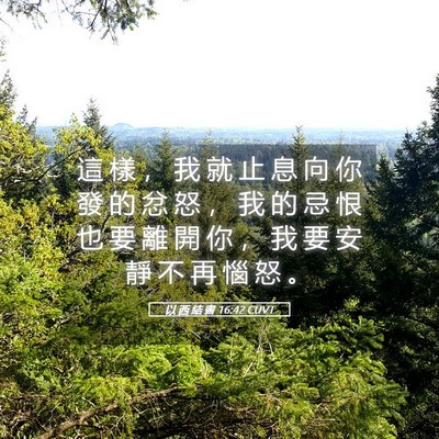 Picture 05 - 以 西 結 書 16:42 CUVT - 這 樣 ， 我 就 止 息 向 你 發 的 忿 - Bible Verse Picture