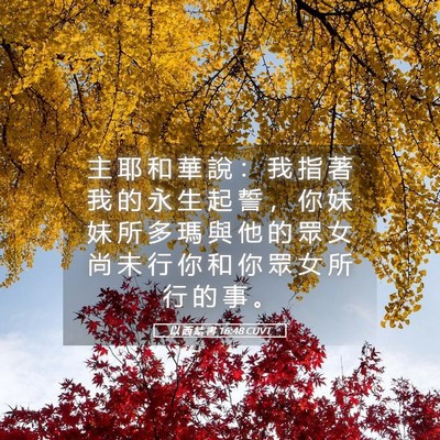 Picture 05 - 以 西 結 書 16:48 CUVT - 主 耶 和 華 說 ： 我 指 著 我 的 永 - Bible Verse Picture