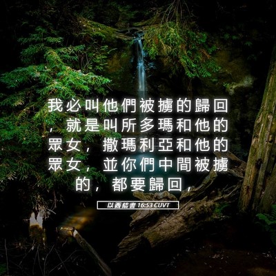 Picture 05 - 以 西 結 書 16:53 CUVT - 我 必 叫 他 們 被 擄 的 歸 回 ， 就 - Bible Verse Picture