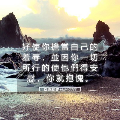 Picture 05 - 以 西 結 書 16:54 CUVT - 好 使 你 擔 當 自 己 的 羞 辱 ， 並 - Bible Verse Picture