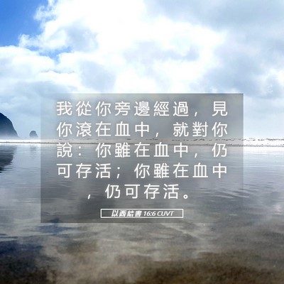 Picture 05 - 以 西 結 書 16:6 CUVT - 我 從 你 旁 邊 經 過 ， 見 你 滾 在 - Bible Verse Picture