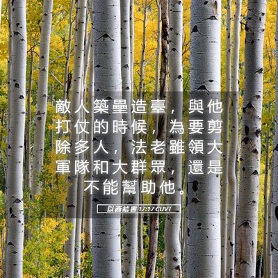 Picture 05 - 以 西 結 書 17:17 CUVT - 敵 人 築 壘 造 臺 ， 與 他 打 仗 的 - Bible Verse Picture