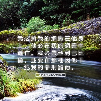 Picture 05 - 以 西 結 書 17:20 CUVT - 我 必 將 我 的 網 撒 在 他 身 上 ， - Bible Verse Picture