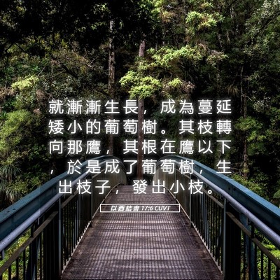 Picture 05 - 以 西 結 書 17:6 CUVT - 就 漸 漸 生 長 ， 成 為 蔓 延 矮 小 - Bible Verse Picture