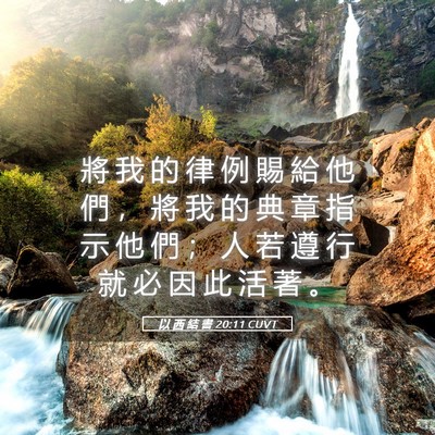 Picture 05 - 以 西 結 書 20:11 CUVT - 將 我 的 律 例 賜 給 他 們 ， 將 我 - Bible Verse Picture