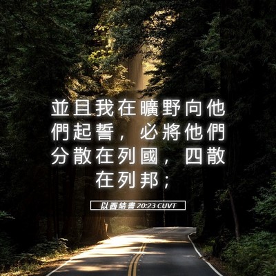 Picture 05 - 以 西 結 書 20:23 CUVT - 並 且 我 在 曠 野 向 他 們 起 誓 ， - Bible Verse Picture