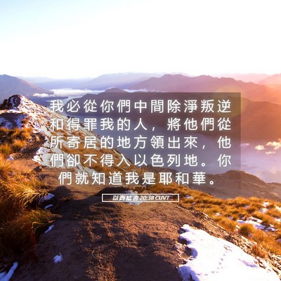 Picture 05 - 以 西 結 書 20:38 CUVT - 我 必 從 你 們 中 間 除 淨 叛 逆 和 - Bible Verse Picture