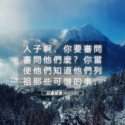 Picture 05 - 以 西 結 書 20:4 CUVT - 人 子 啊 ， 你 要 審 問 審 問 他 們 - Bible Verse Picture