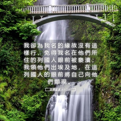 Picture 05 - 以 西 結 書 20:9 CUVT - 我 卻 為 我 名 的 緣 故 沒 有 這 樣 - Bible Verse Picture