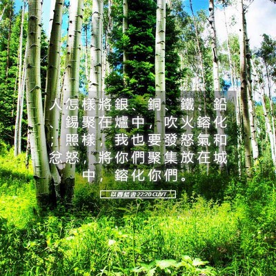Picture 05 - 以 西 結 書 22:20 CUVT - 人 怎 樣 將 銀 、 銅 、 鐵 、 鉛 、 - Bible Verse Picture