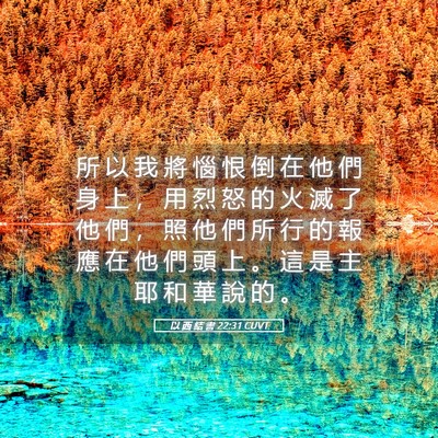 Picture 05 - 以 西 結 書 22:31 CUVT - 所 以 我 將 惱 恨 倒 在 他 們 身 上 - Bible Verse Picture