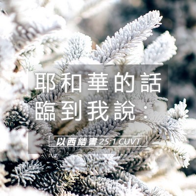 Picture 05 - 以 西 結 書 25:1 CUVT - 耶 和 華 的 話 臨 到 我 說 - Bible Verse Picture
