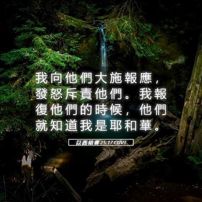 Picture 05 - 以 西 結 書 25:17 CUVT - 我 向 他 們 大 施 報 應 ， 發 怒 斥 - Bible Verse Picture