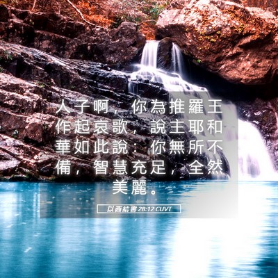Picture 05 - 以 西 結 書 28:12 CUVT - 人 子 啊 ， 你 為 推 羅 王 作 起 哀 - Bible Verse Picture