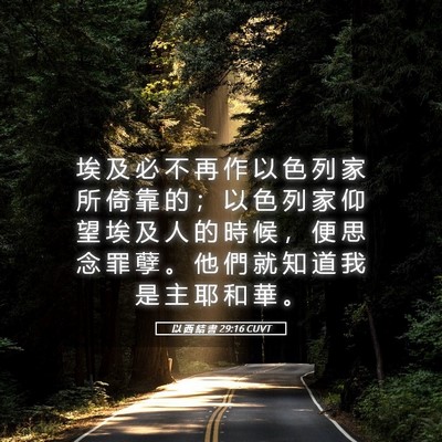 Picture 05 - 以 西 結 書 29:16 CUVT - 埃 及 必 不 再 作 以 色 列 家 所 倚 - Bible Verse Picture