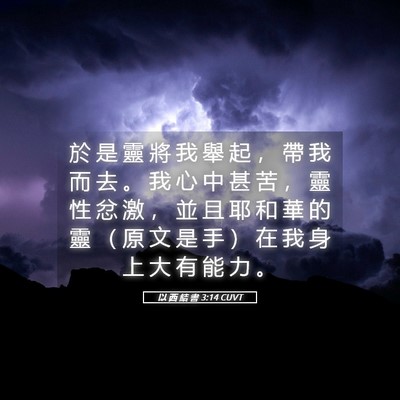 Picture 05 - 以 西 結 書 3:14 CUVT - 於 是 靈 將 我 舉 起 ， 帶 我 而 去 - Bible Verse Picture