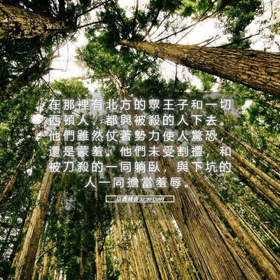 Picture 05 - 以 西 結 書 32:30 CUVT - 在 那 裡 有 北 方 的 眾 王 子 和 一 - Bible Verse Picture