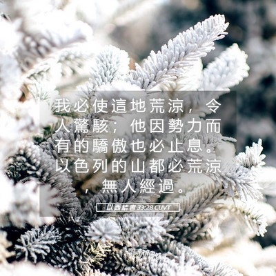 Picture 05 - 以 西 結 書 33:28 CUVT - 我 必 使 這 地 荒 涼 ， 令 人 驚 駭 - Bible Verse Picture