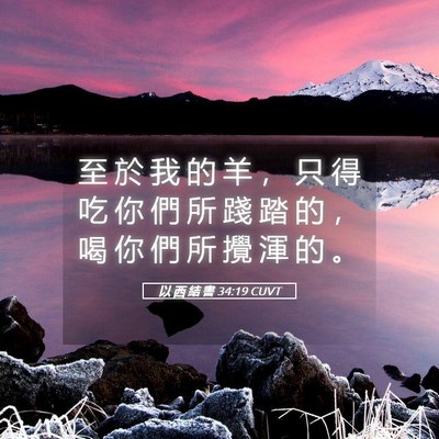 Picture 05 - 以 西 結 書 34:19 CUVT - 至 於 我 的 羊 ， 只 得 吃 你 們 所 - Bible Verse Picture