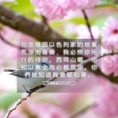 Picture 05 - 以 西 結 書 35:15 CUVT - 你 怎 樣 因 以 色 列 家 的 地 業 荒 - Bible Verse Picture