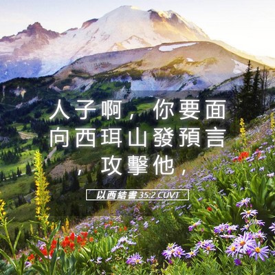Picture 05 - 以 西 結 書 35:2 CUVT - 人 子 啊 ， 你 要 面 向 西 珥 山 發 - Bible Verse Picture