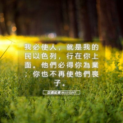 Picture 05 - 以 西 結 書 36:12 CUVT - 我 必 使 人 ， 就 是 我 的 民 以 色 - Bible Verse Picture