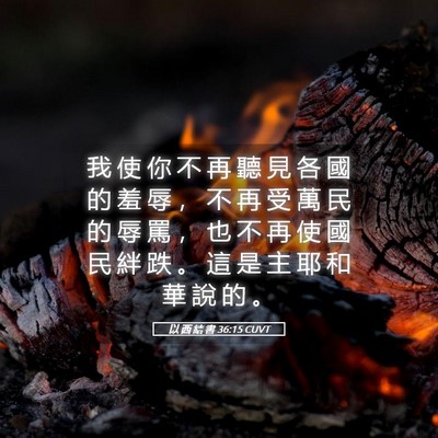 Picture 05 - 以 西 結 書 36:15 CUVT - 我 使 你 不 再 聽 見 各 國 的 羞 辱 - Bible Verse Picture