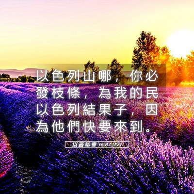 Picture 05 - 以 西 結 書 36:8 CUVT - 以 色 列 山 哪 ， 你 必 發 枝 條 ， - Bible Verse Picture