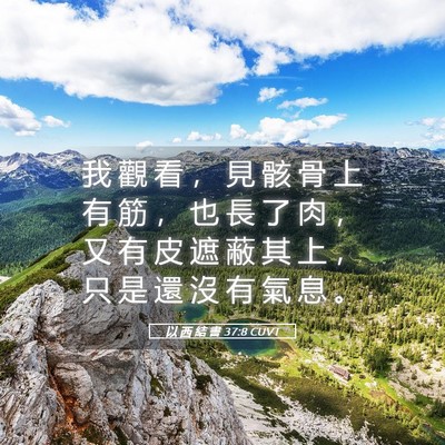 Picture 05 - 以 西 結 書 37:8 CUVT - 我 觀 看 ， 見 骸 骨 上 有 筋 ， 也 - Bible Verse Picture