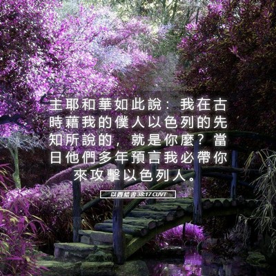 Picture 05 - 以 西 結 書 38:17 CUVT - 主 耶 和 華 如 此 說 ： 我 在 古 時 - Bible Verse Picture