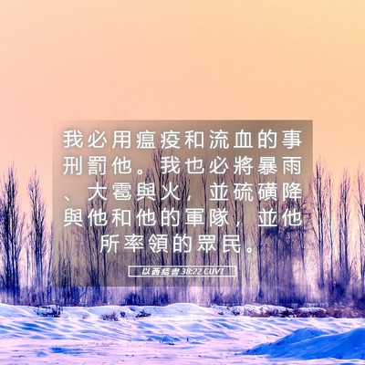 Picture 05 - 以 西 結 書 38:22 CUVT - 我 必 用 瘟 疫 和 流 血 的 事 刑 罰 - Bible Verse Picture