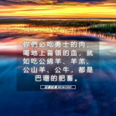 Picture 05 - 以 西 結 書 39:18 CUVT - 你 們 必 吃 勇 士 的 肉 ， 喝 地 上 - Bible Verse Picture