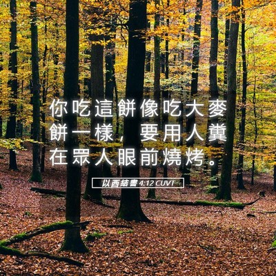 Picture 05 - 以 西 結 書 4:12 CUVT - 你 吃 這 餅 像 吃 大 麥 餅 一 樣 ， - Bible Verse Picture