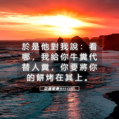 Picture 05 - 以 西 結 書 4:15 CUVT - 於 是 他 對 我 說 ： 看 哪 ， 我 給 - Bible Verse Picture
