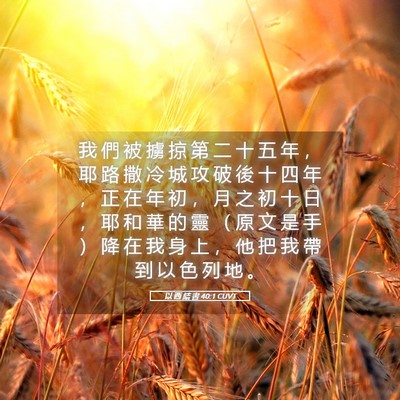 Picture 05 - 以 西 結 書 40:1 CUVT - 我 們 被 擄 掠 第 二 十 五 年 ， 耶 - Bible Verse Picture