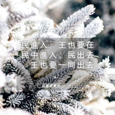 Picture 05 - 以 西 結 書 46:10 CUVT - 民 進 入 ， 王 也 要 在 民 中 進 入 - Bible Verse Picture