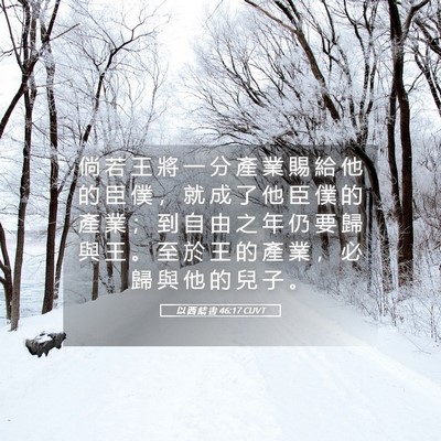 Picture 05 - 以 西 結 書 46:17 CUVT - 倘 若 王 將 一 分 產 業 賜 給 他 的 - Bible Verse Picture