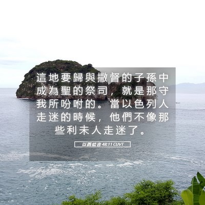 Picture 05 - 以 西 結 書 48:11 CUVT - 這 地 要 歸 與 撒 督 的 子 孫 中 成 - Bible Verse Picture