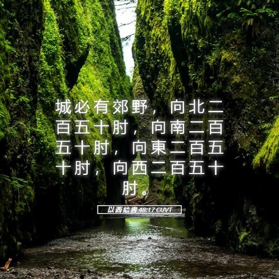 Picture 05 - 以 西 結 書 48:17 CUVT - 城 必 有 郊 野 ， 向 北 二 百 五 十 - Bible Verse Picture