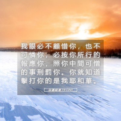 Picture 05 - 以 西 結 書 7:9 CUVT - 我 眼 必 不 顧 惜 你 ， 也 不 可 憐 - Bible Verse Picture