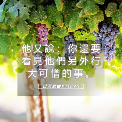 Picture 05 - 以 西 結 書 8:13 CUVT - 他 又 說 ： 你 還 要 看 見 他 們 另 - Bible Verse Picture