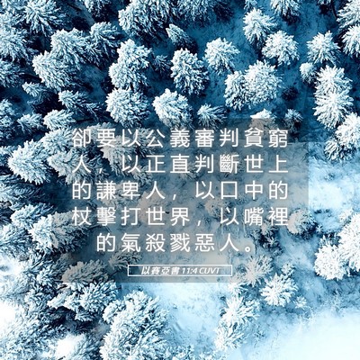 Picture 05 - 以 賽 亞 書 11:4 CUVT - 卻 要 以 公 義 審 判 貧 窮 人 ， 以 - Bible Verse Picture