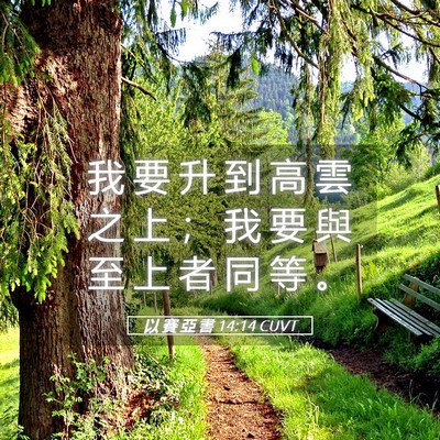 Picture 05 - 以 賽 亞 書 14:14 CUVT - 我 要 升 到 高 雲 之 上 ； 我 要 與 - Bible Verse Picture